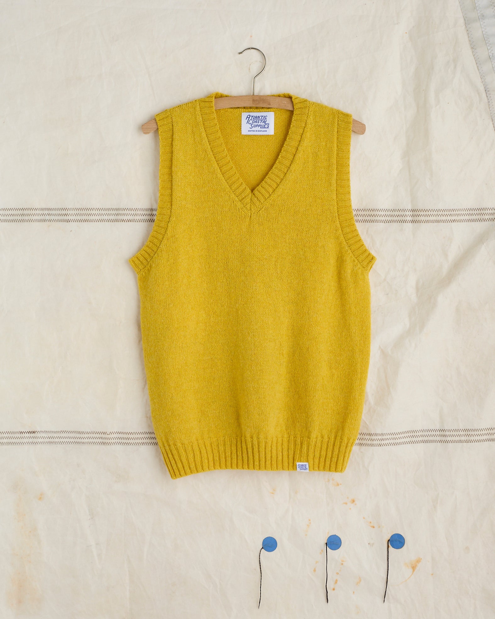 CASTER VEST KNITTED IN SCOTLAND GORSE FLOWER