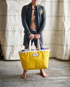 BEACH BAG YELLOW LARGE MADE IN CORNWALL