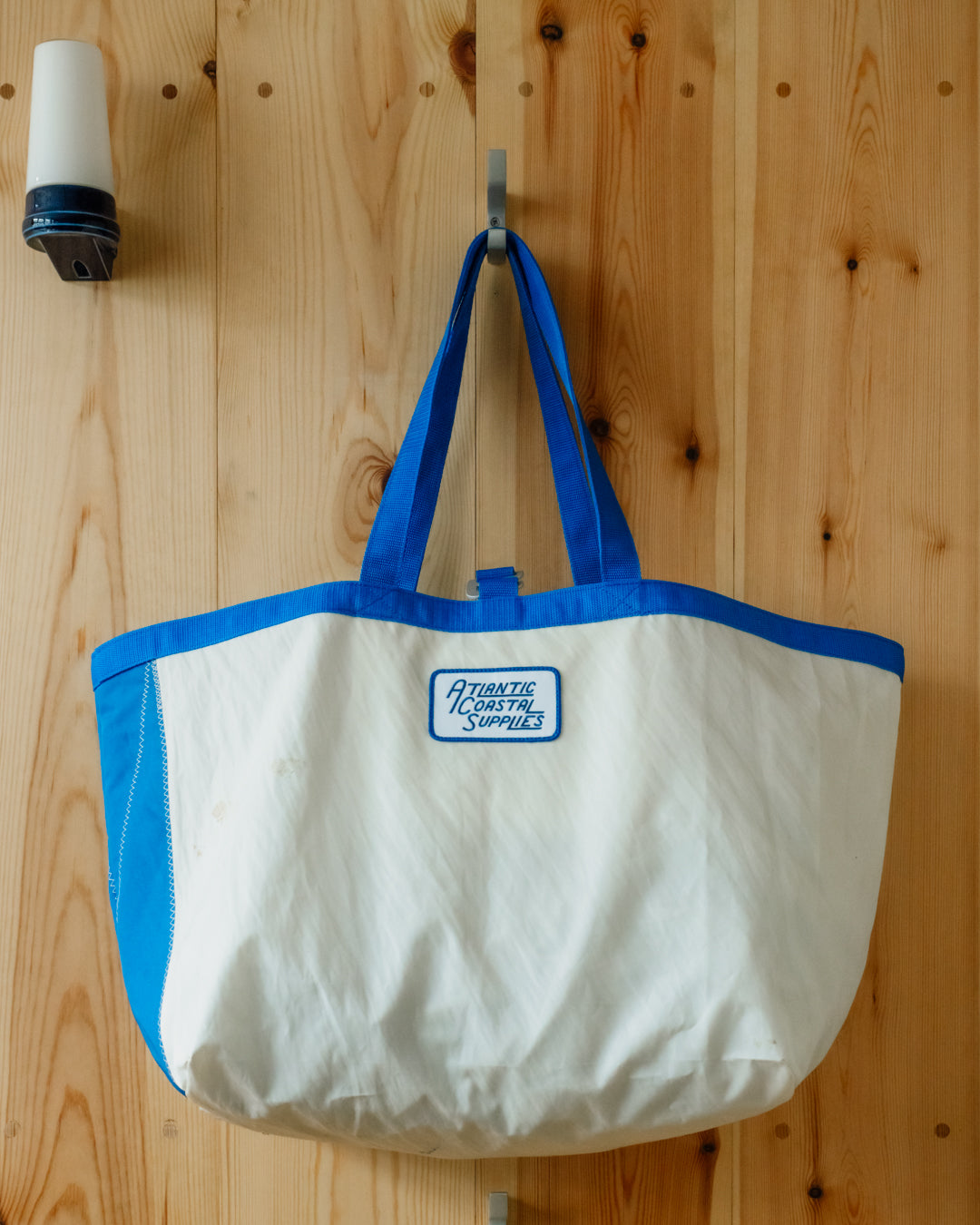 BEACH BAG SALVAGED SAIL CLOTH MADE IN CORNWALL NO 21