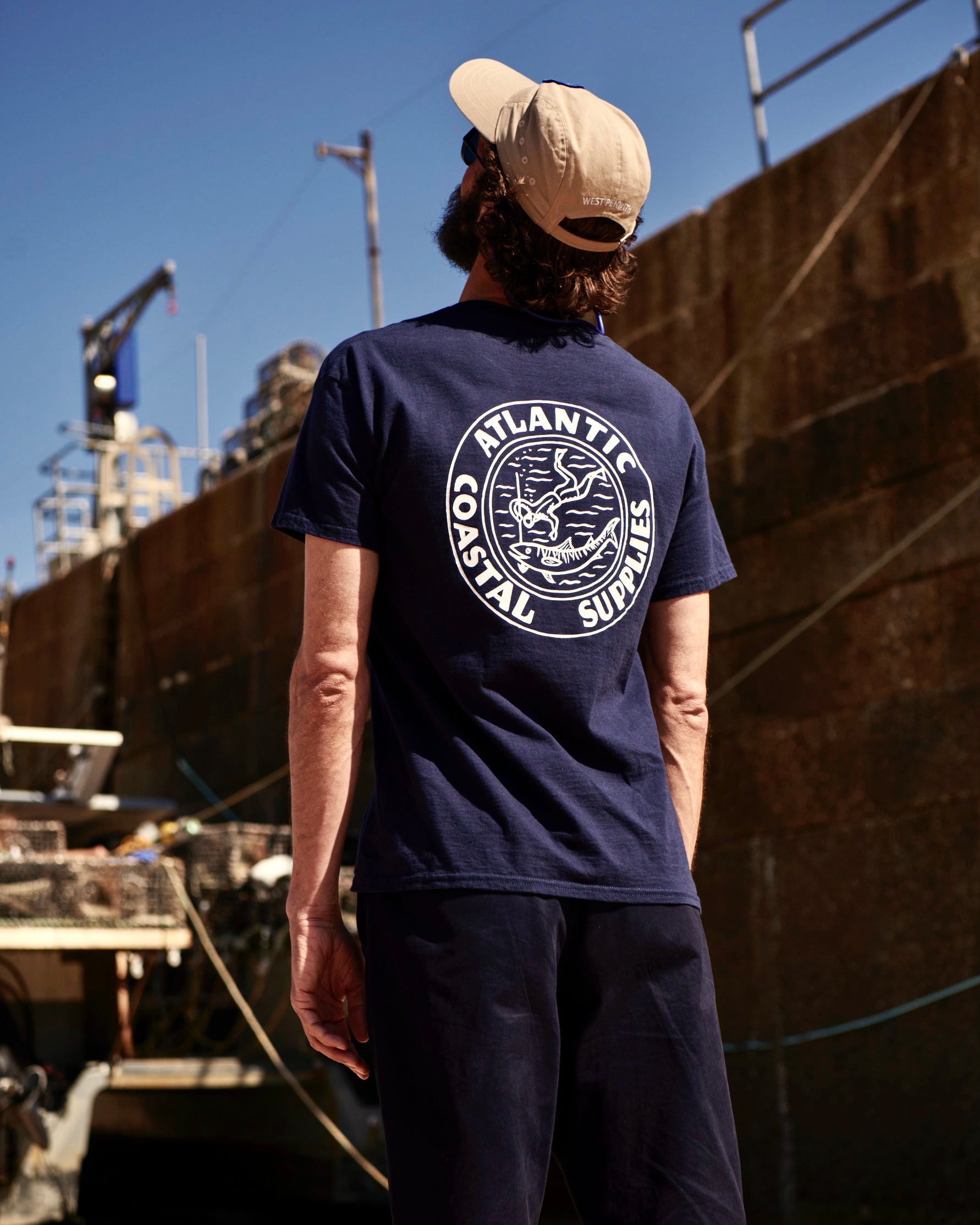 Sportfisher Pocket Tee in White by Atlantic Drift