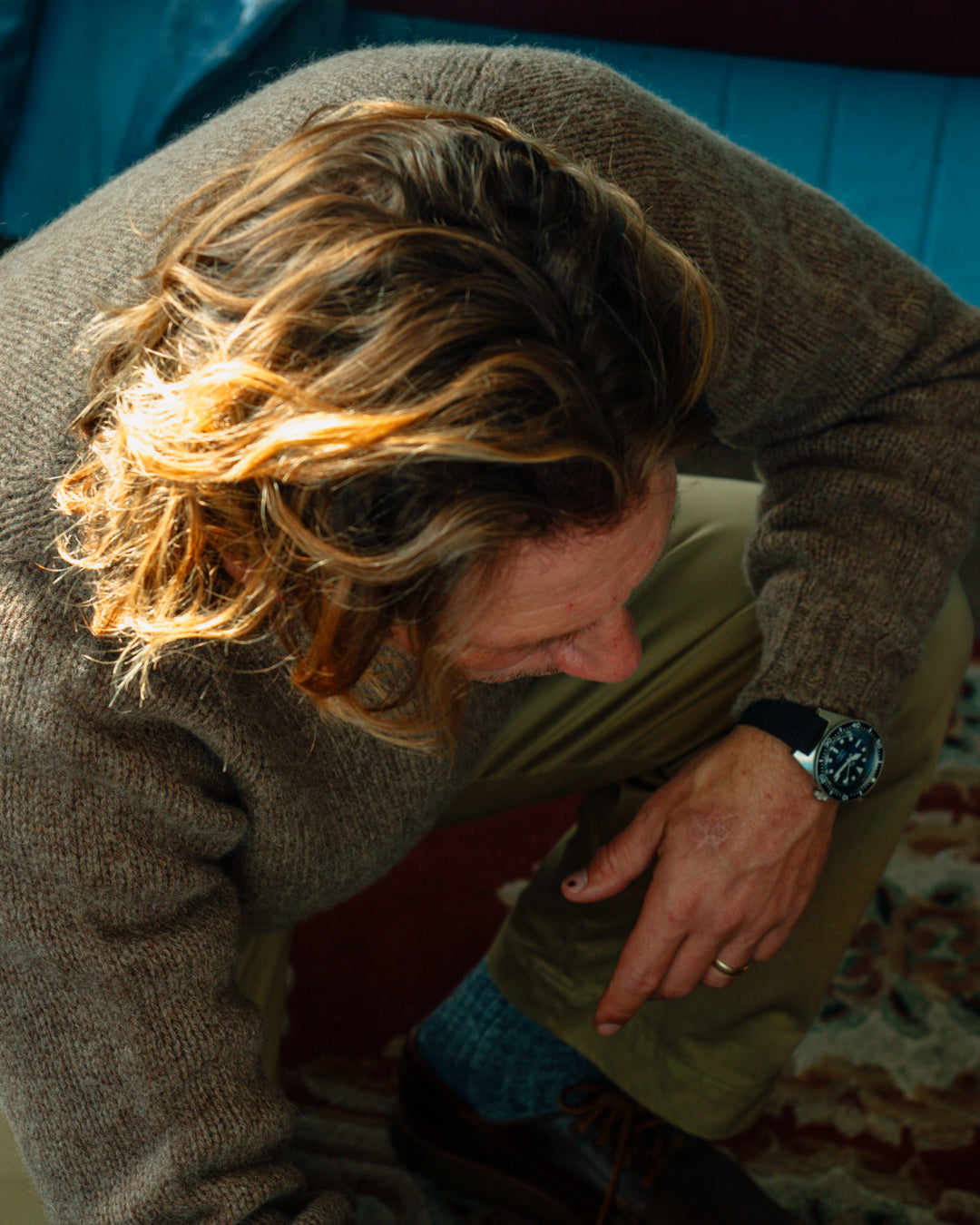 SPINNER SWEATER KNITTED IN SCOTLAND EARTH