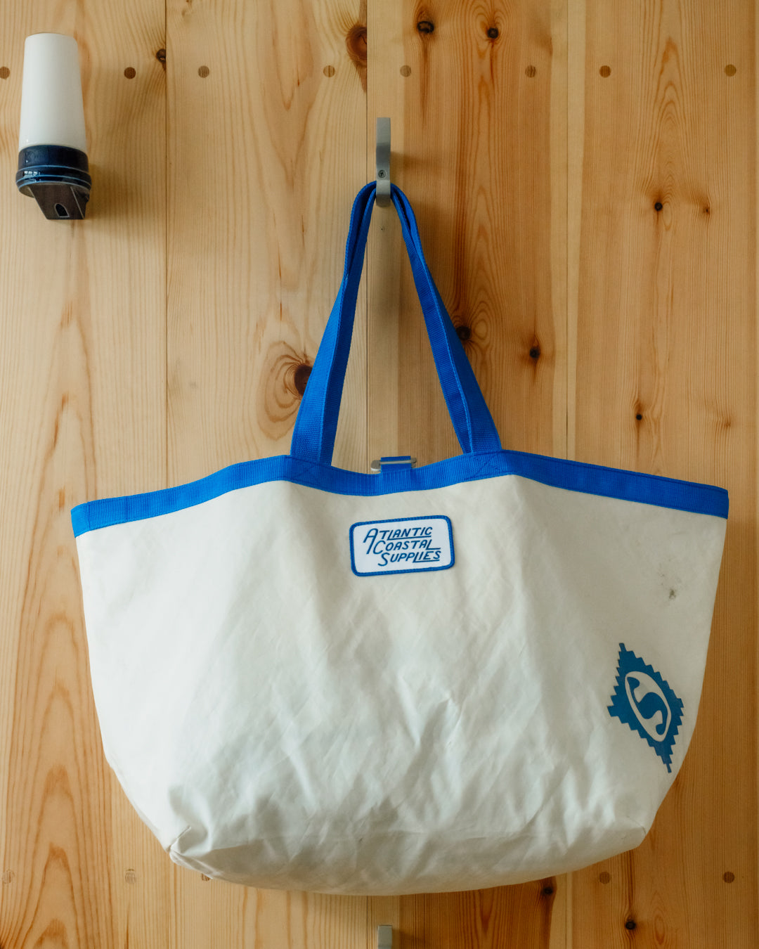 BEACH BAG SALVAGED SAIL CLOTH MADE IN CORNWALL NO 14