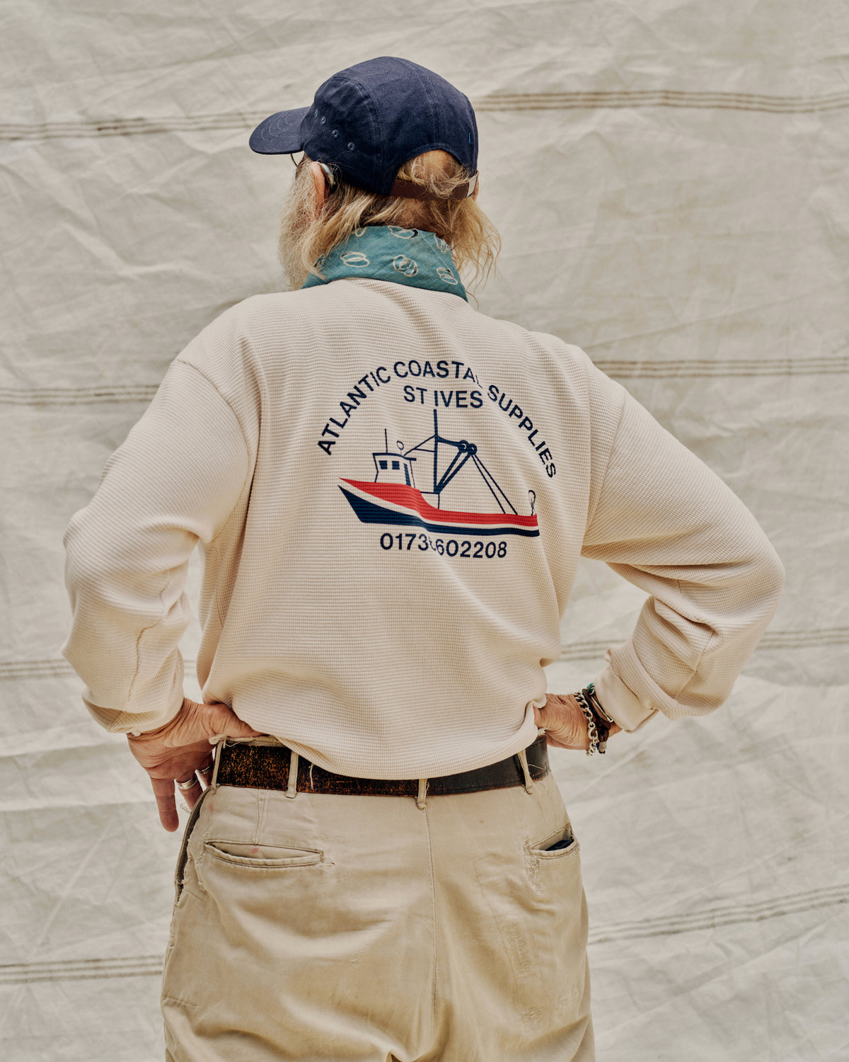 FISHING BOAT HEAVY THERMAL MADE IN USA CREAM