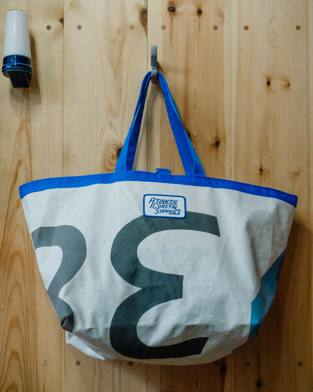 BEACH BAG SALVAGED SAIL CLOTH MADE IN CORNWALL 1 OF 1
