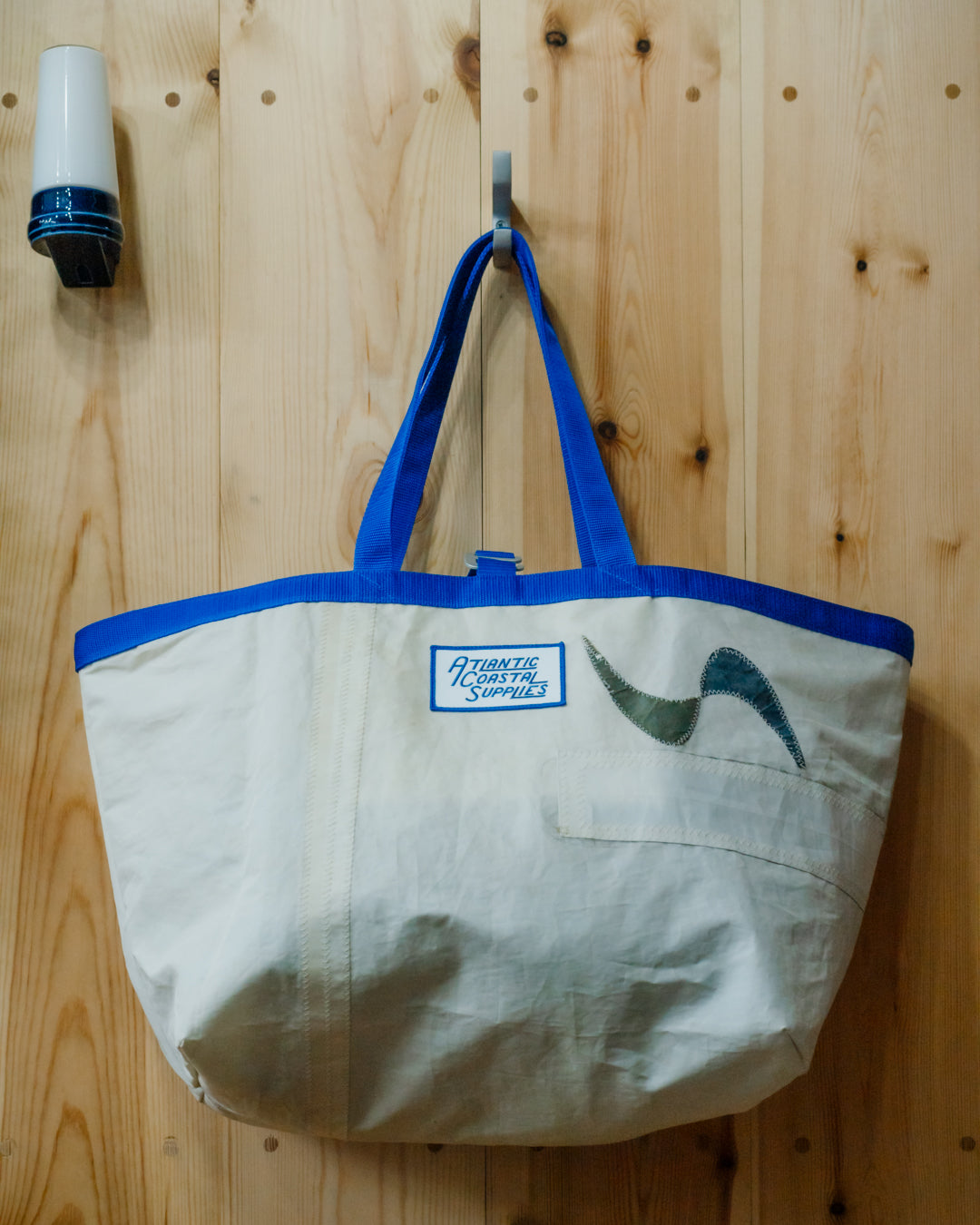 BEACH BAG SALVAGED SAIL CLOTH MADE IN CORNWALL 1 OF 1