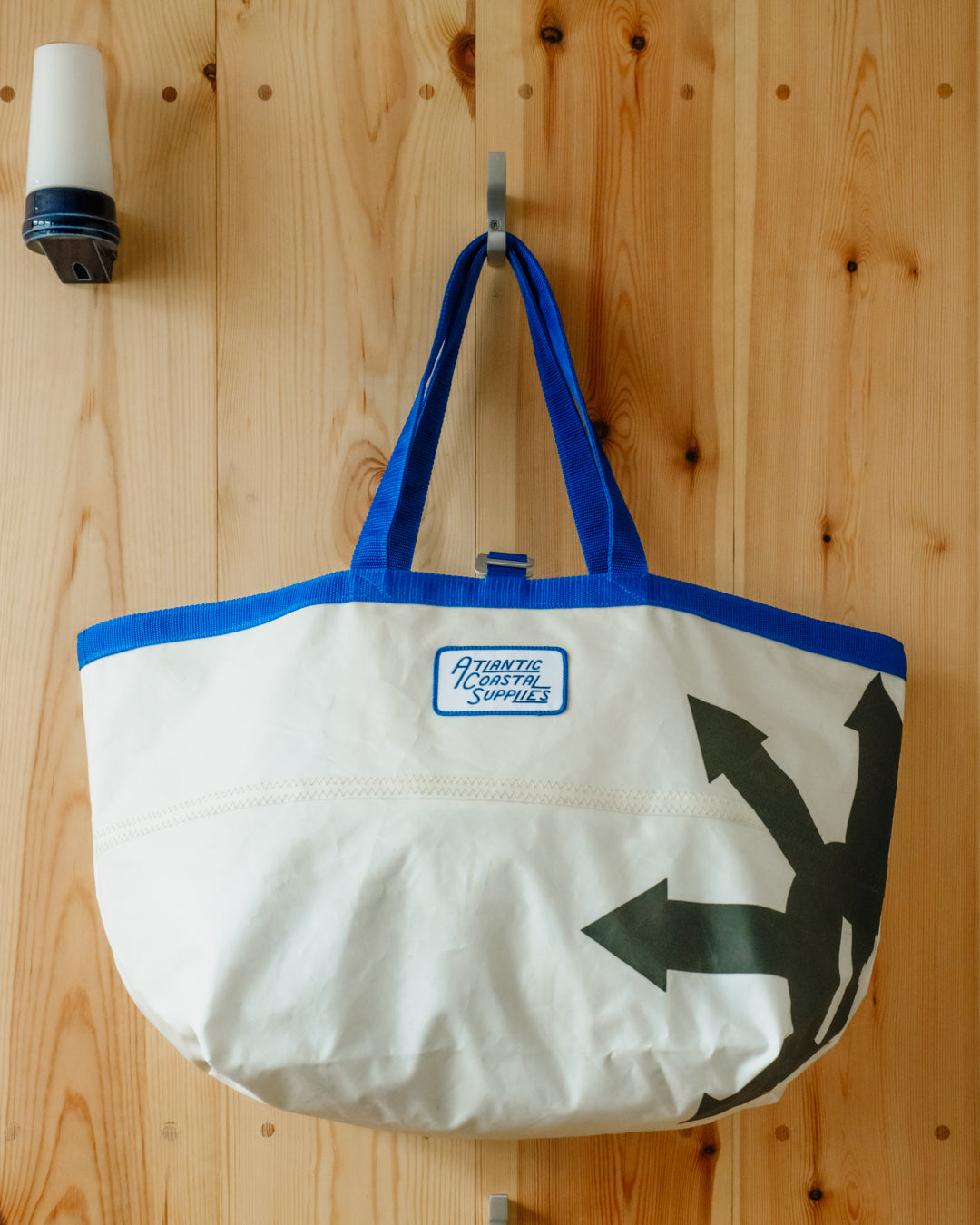 BEACH BAG SALVAGED SAIL CLOTH MADE IN CORNWALL NO 15