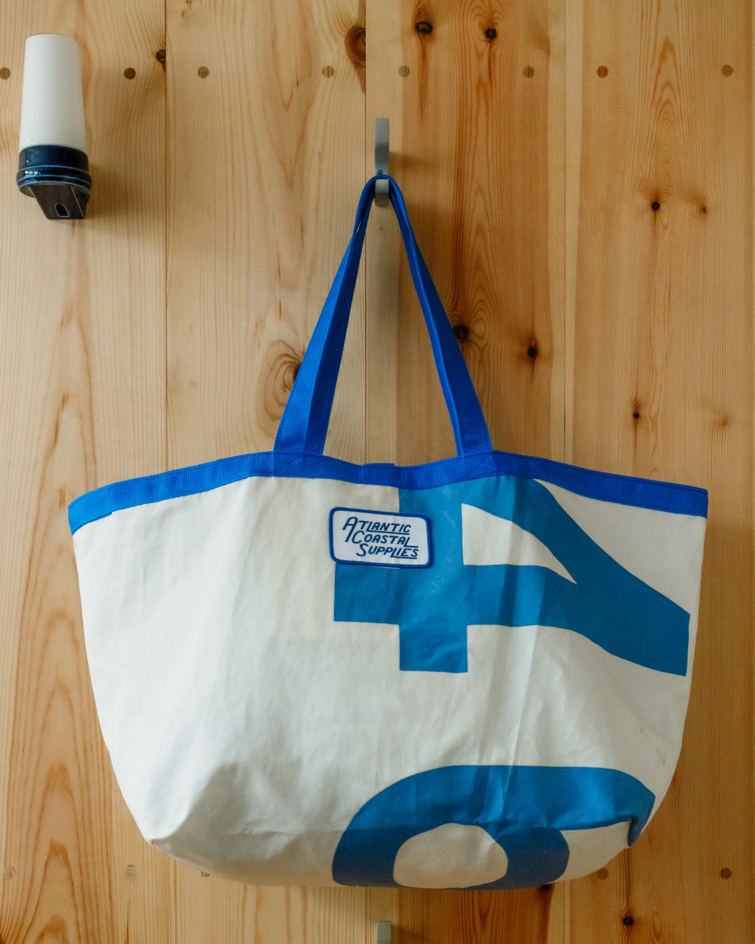 BEACH BAG SALVAGED SAIL CLOTH MADE IN CORNWALL NO 13