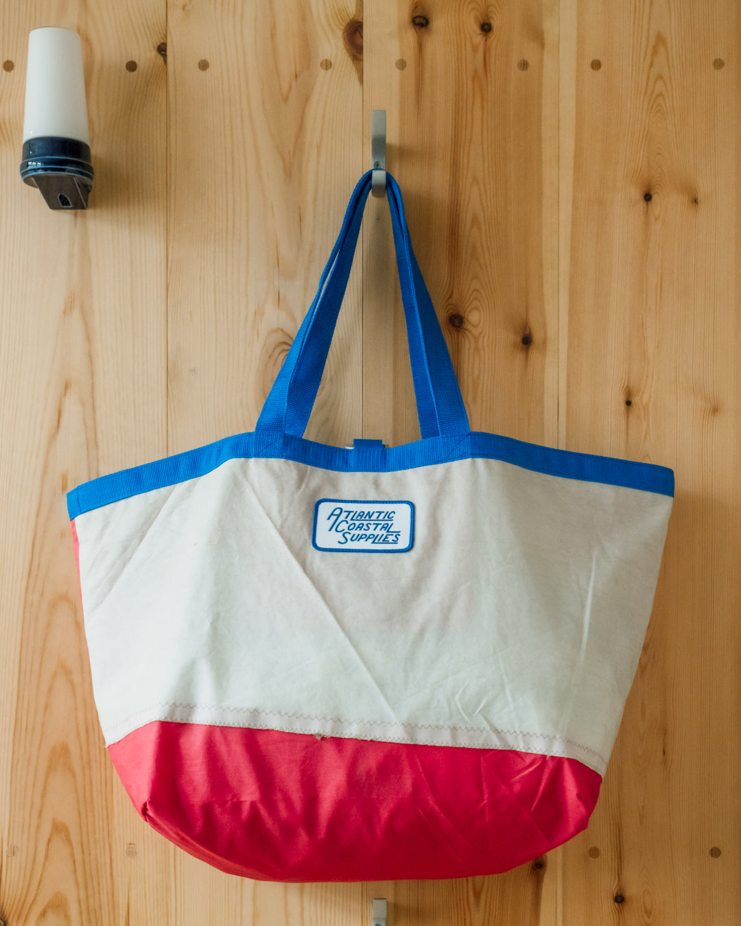 BEACH BAG SALVAGED SAIL CLOTH MADE IN CORNWALL NO 29