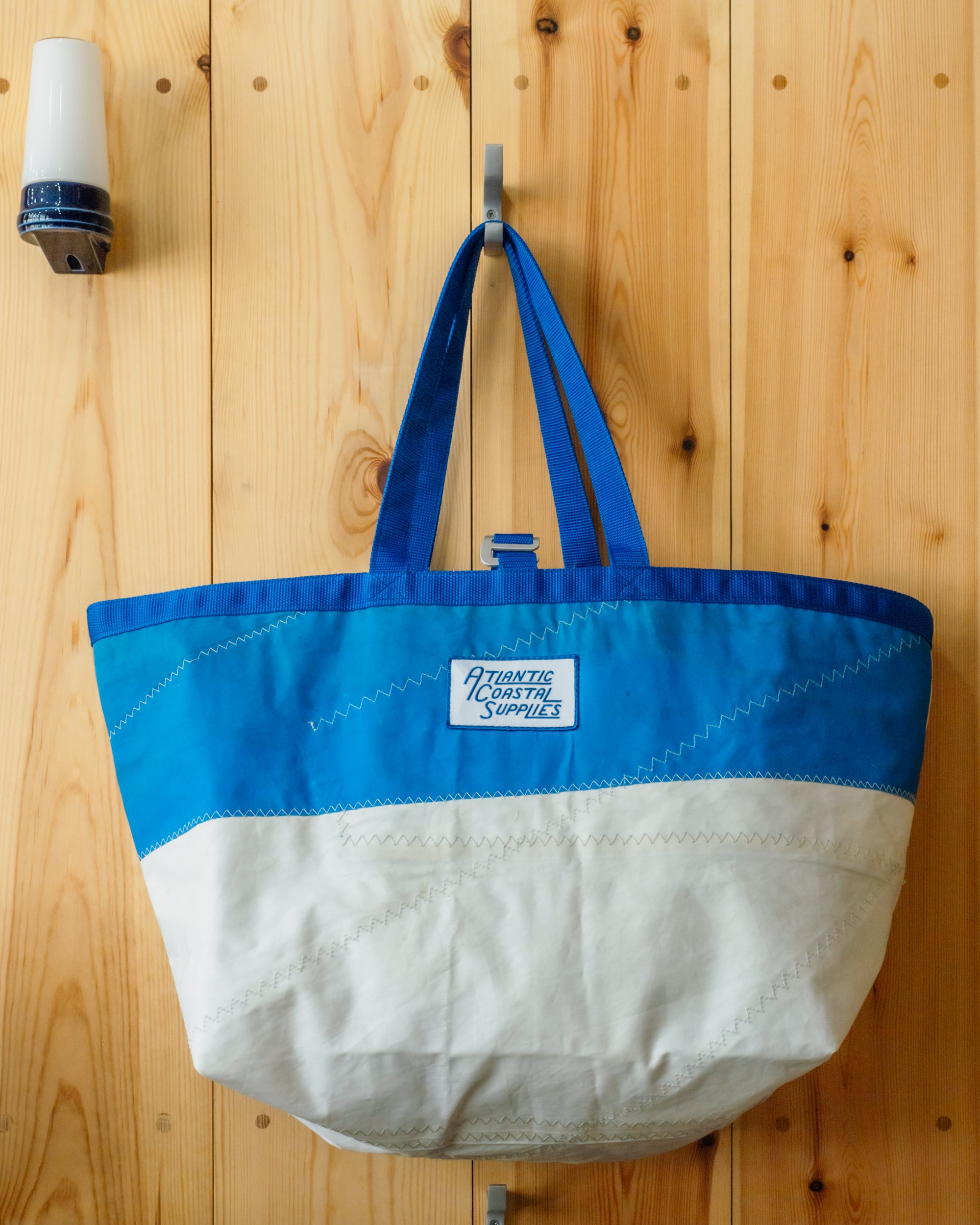 BEACH BAG SALVAGED SAIL CLOTH MADE IN CORNWALL NO 12
