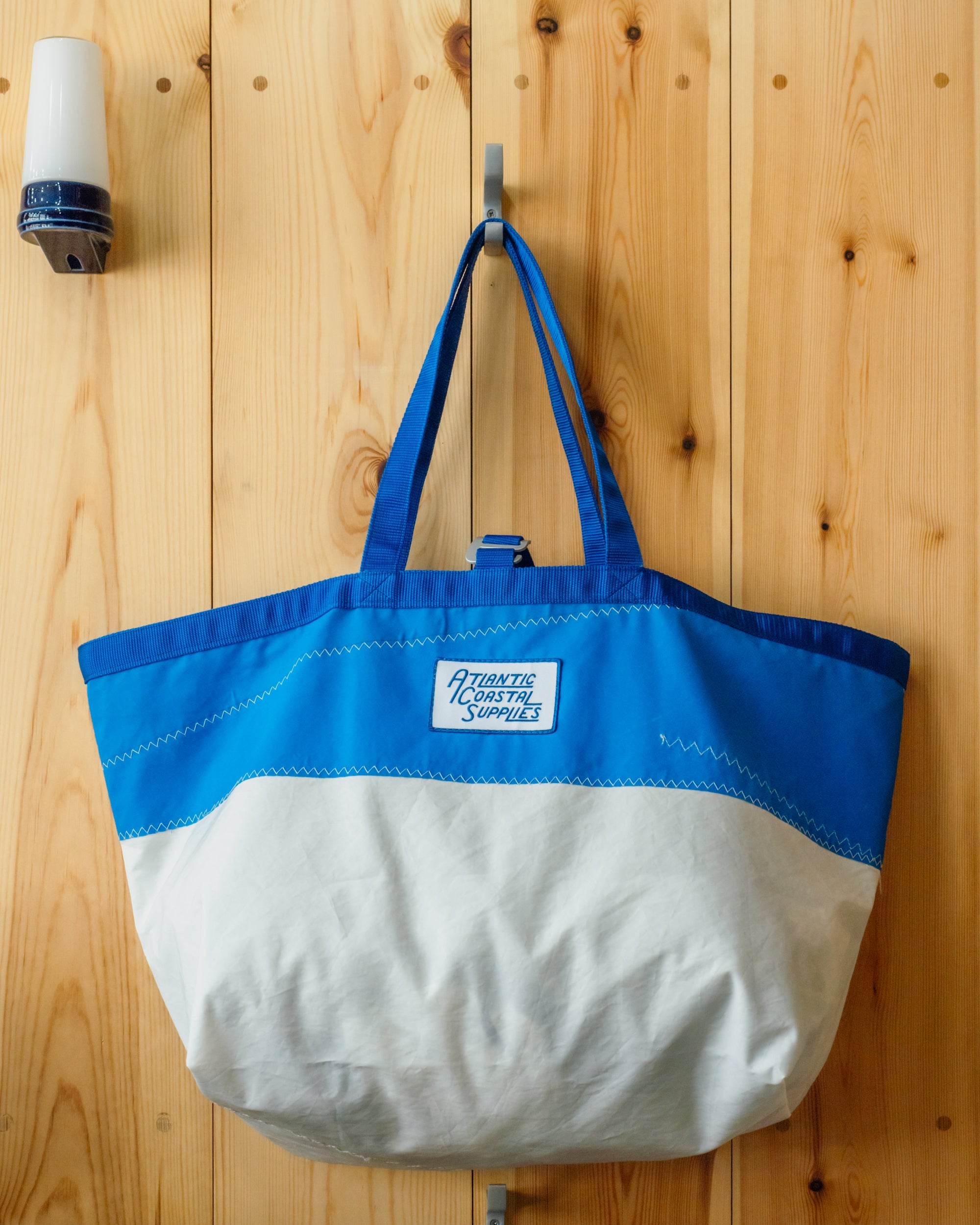 BEACH BAG SALVAGED SAIL CLOTH MADE IN CORNWALL NO 9