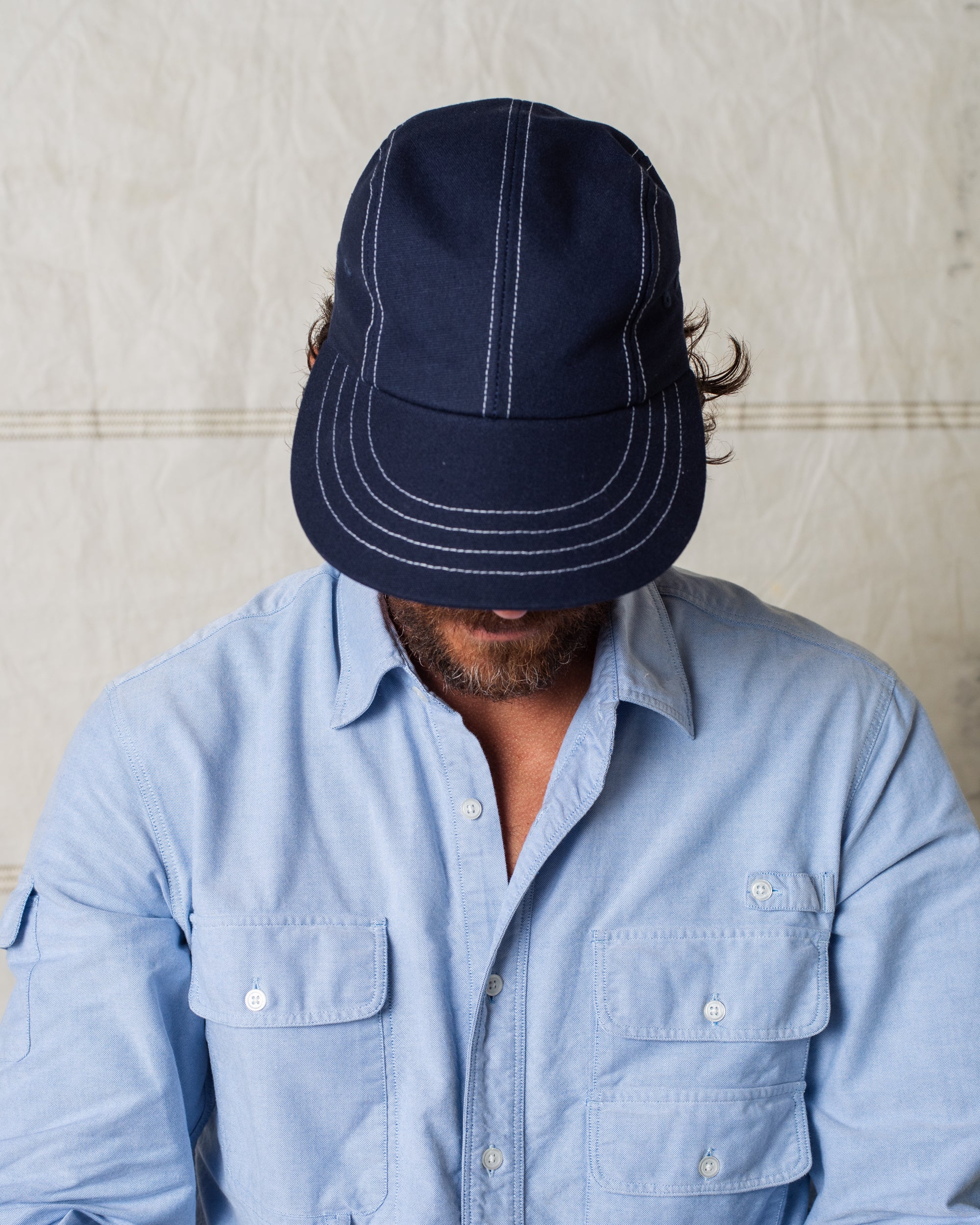LONG BILL FISHING CAP CONTRAST NAVY