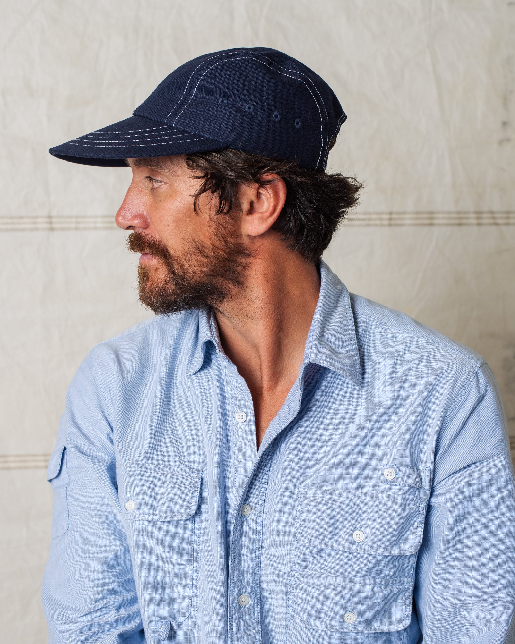 LONG BILL FISHING CAP CONTRAST NAVY