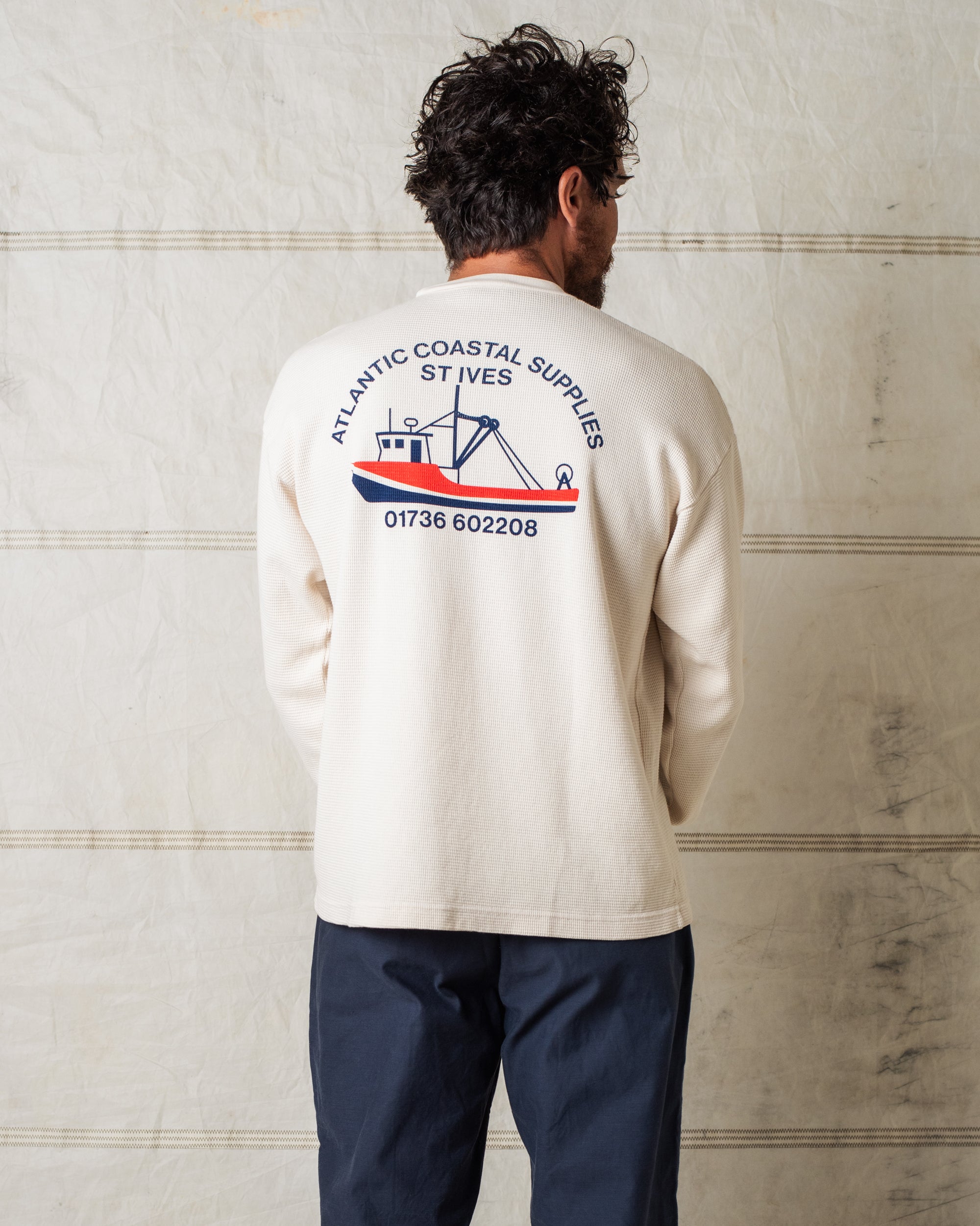 FISHING BOAT HEAVY THERMAL MADE IN USA CREAM
