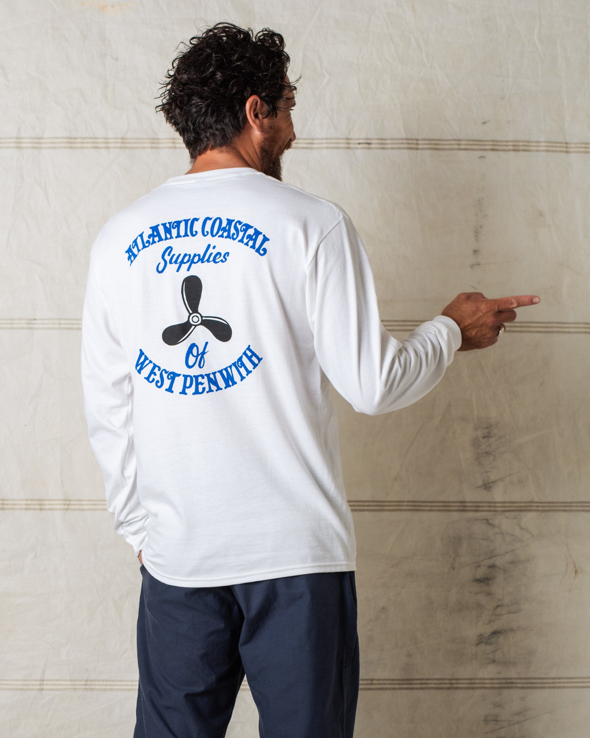 PROPELLER POCKET TEE L/S WHITE