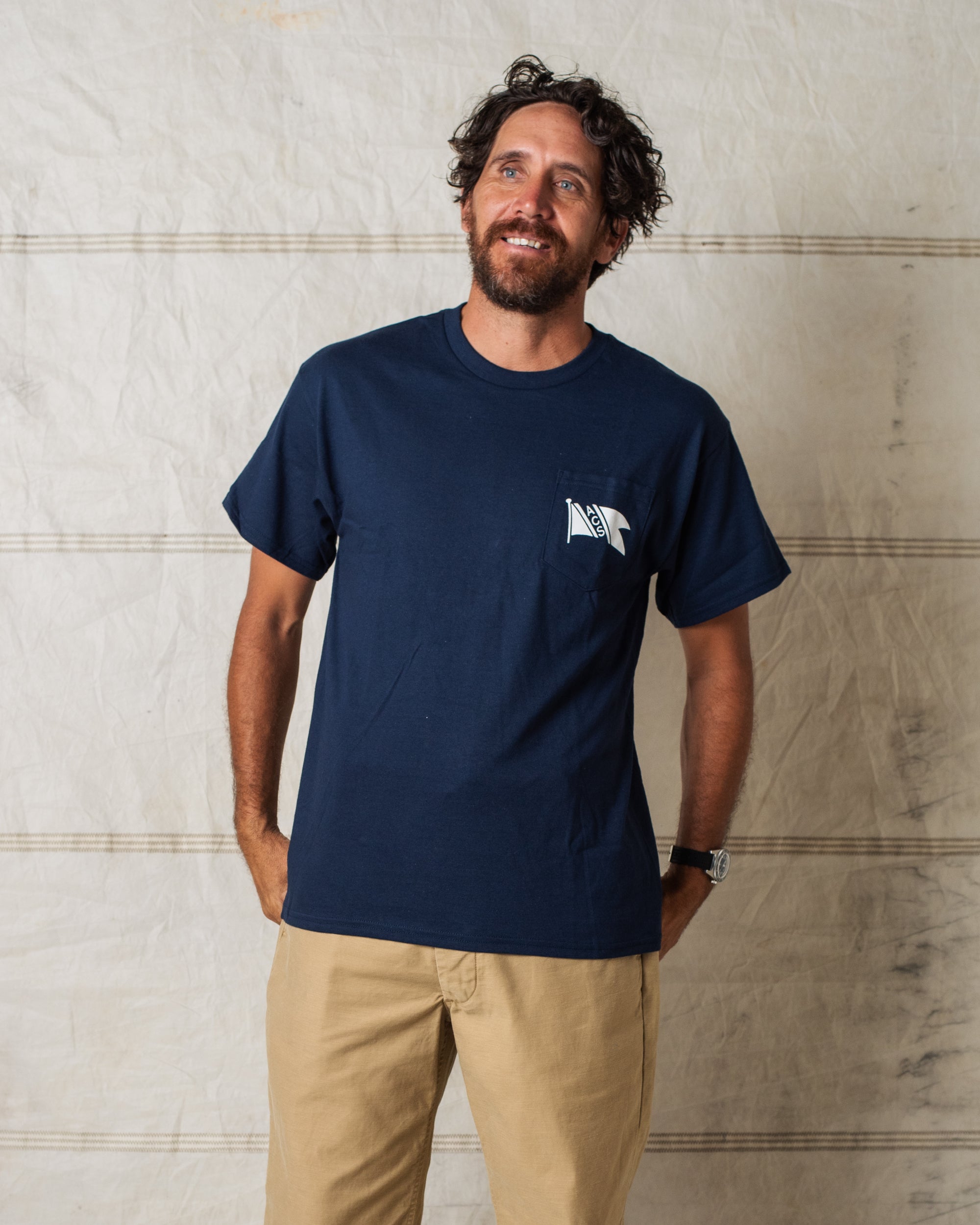 FLAG POCKET TEE NAVY