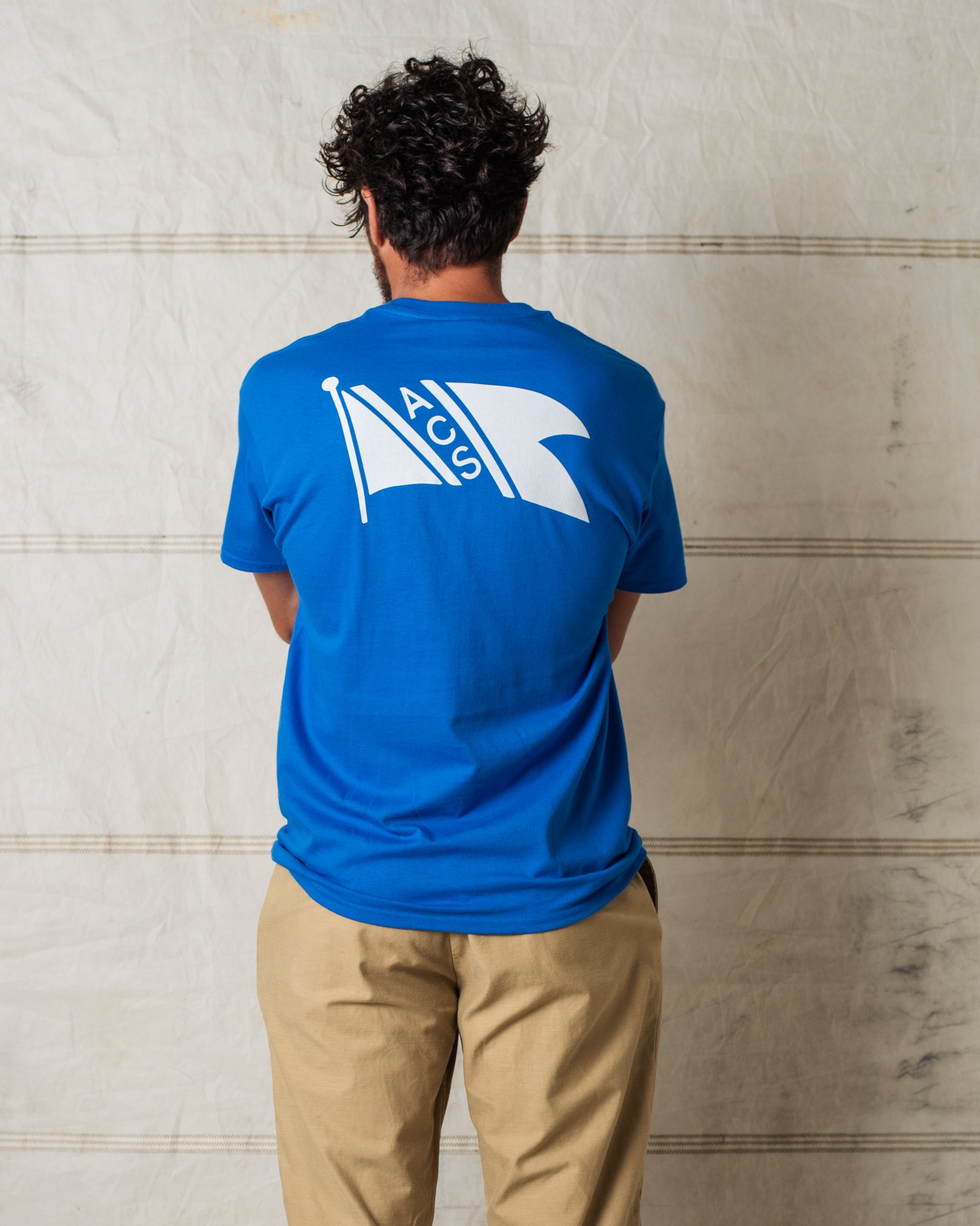 FLAG POCKET TEE COBALT