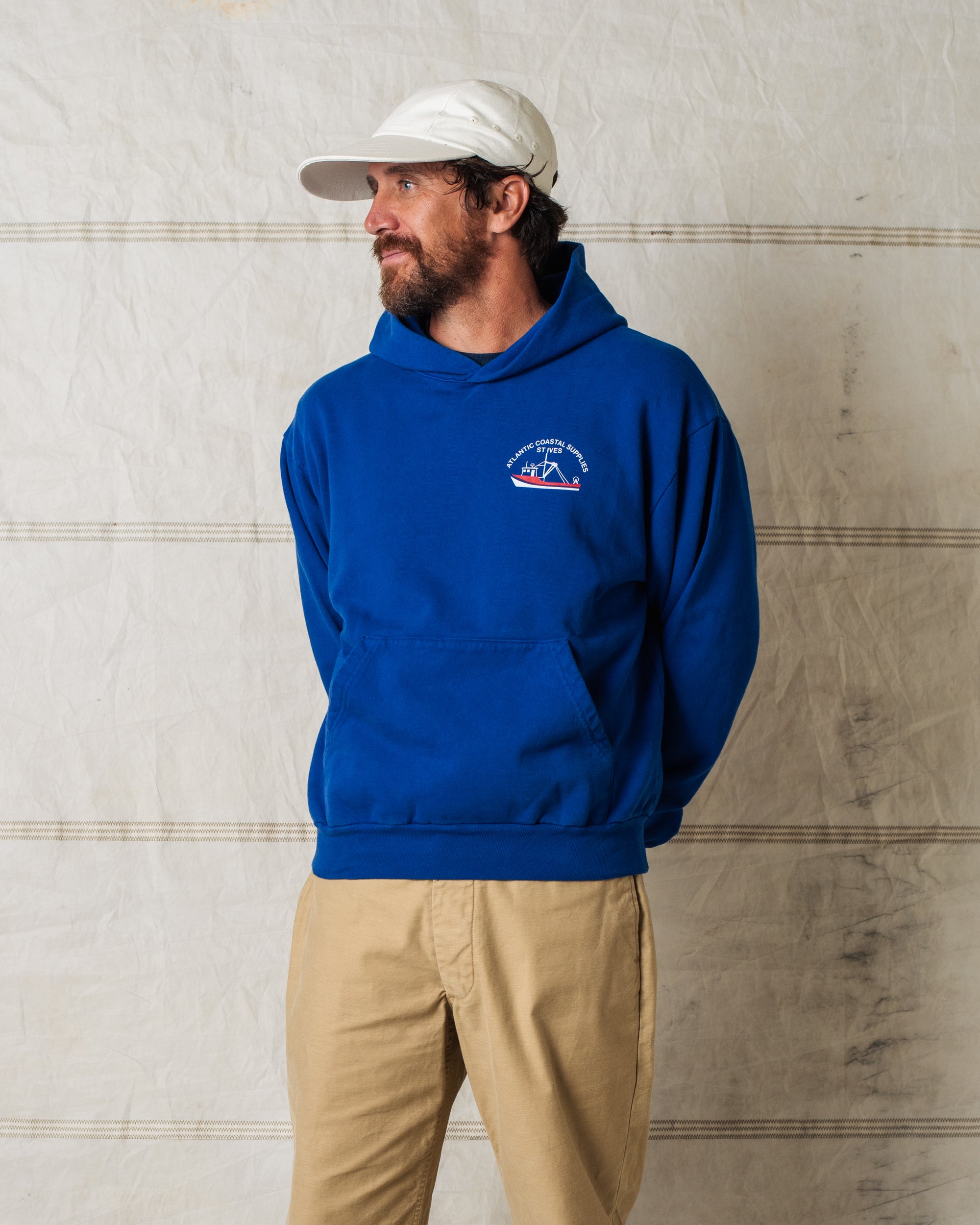 FISHING BOAT HOODIE COBALT MADE IN USA