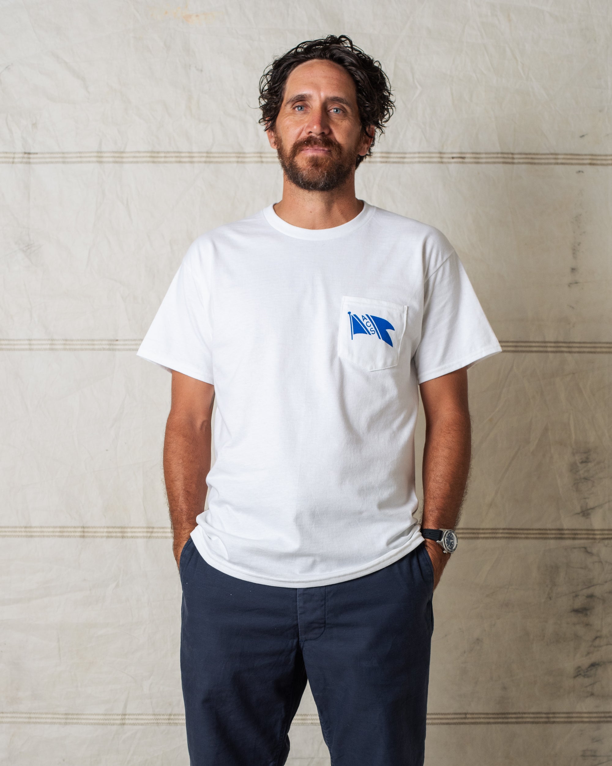 FLAG POCKET TEE WHITE