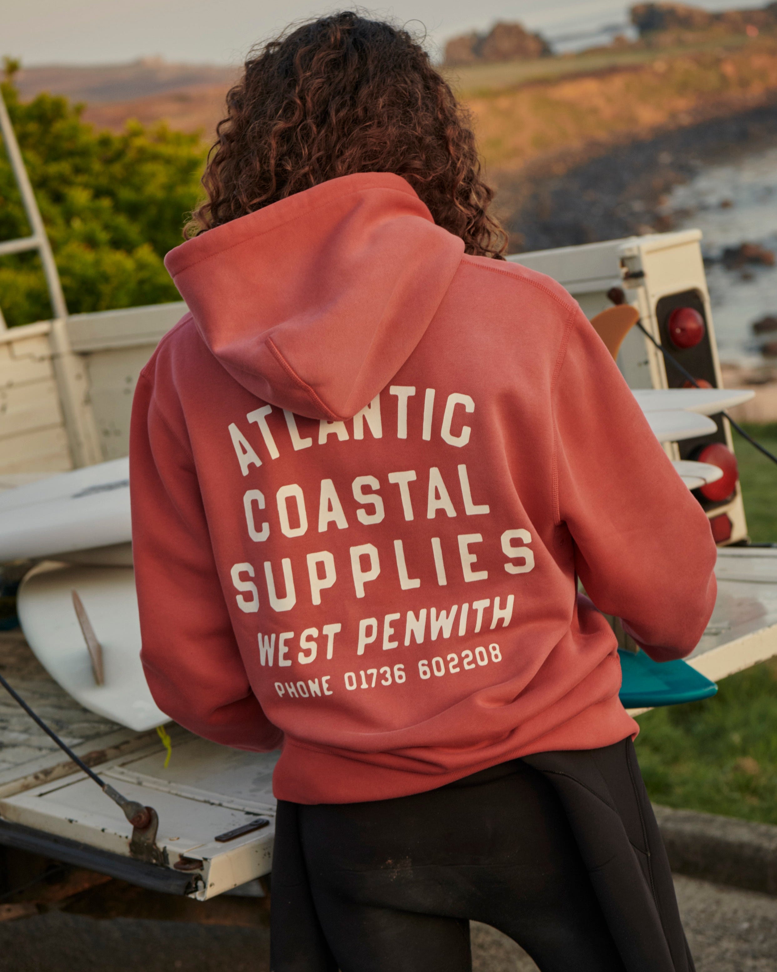 FLAG HOODIE SUNBURNT RED