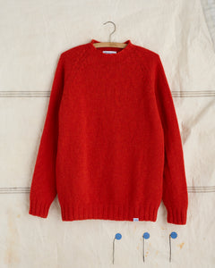 SPINNER SWEATER KNITTED IN SCOTLAND SIGNAL RED